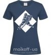 Жіноча футболка Хоккеист в ромбе Темно-синій фото