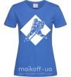 Женская футболка Хоккеист в ромбе Ярко-синий фото