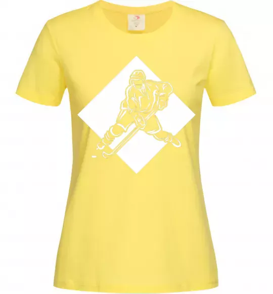 Жіноча футболка Хокеїст в ромбі Лимонний фото