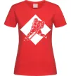 Жіноча футболка Хокеїст в ромбі Червоний Жіноча футболка Хокеїст в ромбі Червоний фото