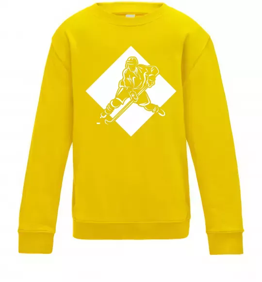 Детский Свитшот Хокеїст в ромбі Солнечно желтый фото