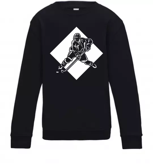 Детский Свитшот Хокеїст в ромбі Черный фото