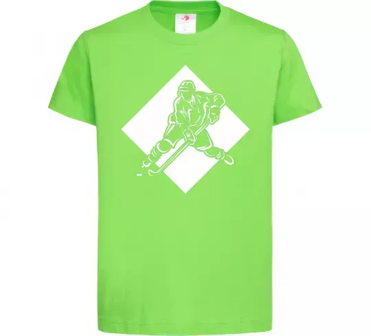 Детская футболка Хокеїст в ромбі Лаймовый фото