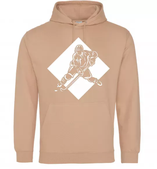 Мужская толстовка (худи) Хокеїст в ромбі Песочный фото