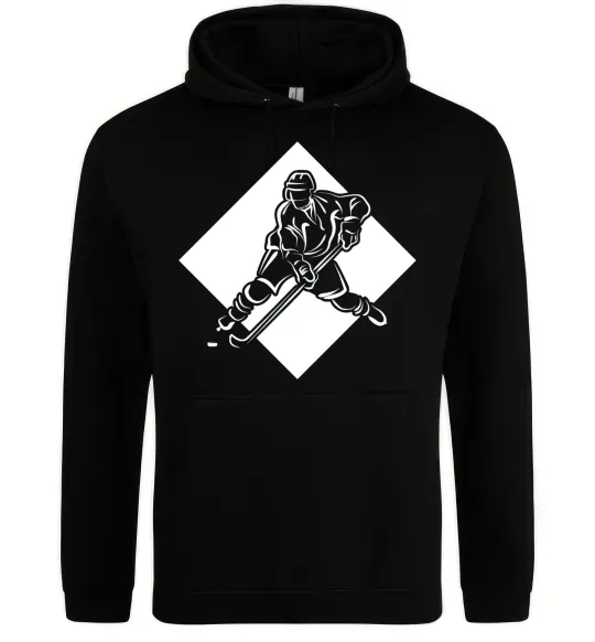 Жіноча толстовка (худі) Хокеїст в ромбі Чорний фото