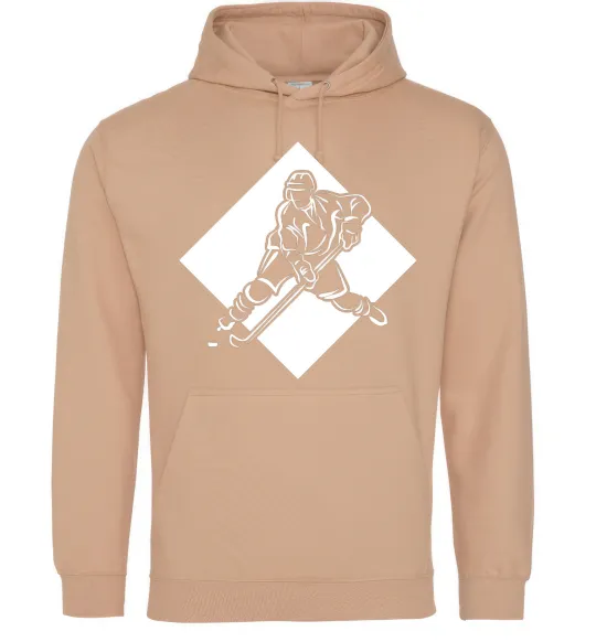 Жіноча толстовка (худі) Хокеїст в ромбі Пісочний фото