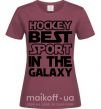 Жіноча футболка Hockey best sport Бордовий фото