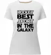 Женская премиум футболка Hockey best sport Белый фото