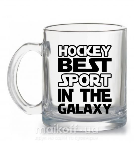 Чашка скляна Hockey best sport Прозорий фото