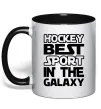 Чашка с цветной ручкой Hockey best sport Черный фото