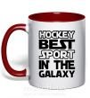 Чашка з кольоровою ручкою Hockey best sport Червоний фото