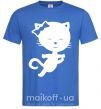 Мужская футболка Stretching cat Ярко-синий фото