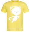 Мужская футболка Stretching cat Лимонный фото