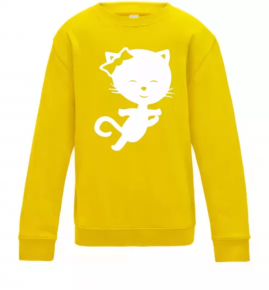 Детский Свитшот Stretching cat Солнечно желтый фото