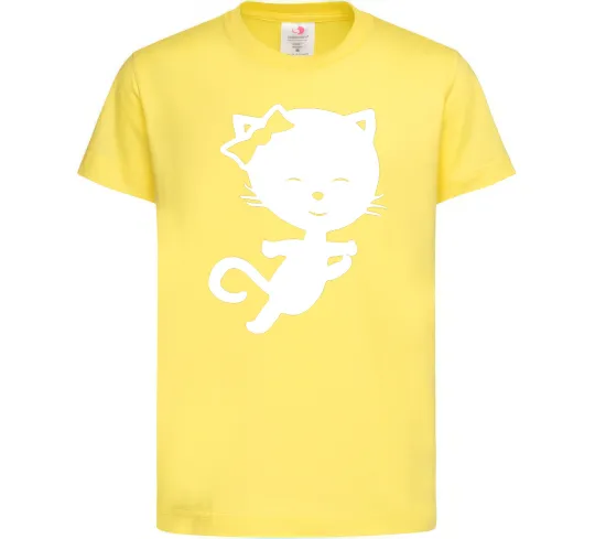 Детская футболка Stretching cat Лимонный фото