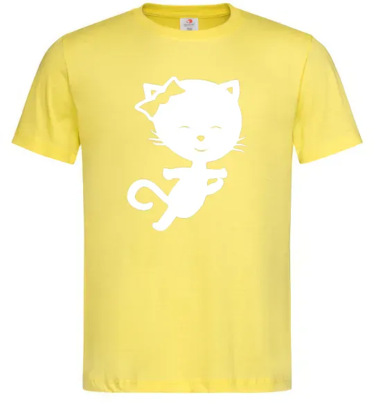 Чоловіча футболка Stretching cat Лимонний фото