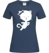 Женская футболка Stretching cat Темно-синий Женская футболка Stretching cat Темно-синий фото
