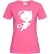 Женская футболка Stretching cat Ярко-розовый Женская футболка Stretching cat Ярко-розовый фото