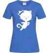 Женская футболка Stretching cat Ярко-синий Женская футболка Stretching cat Ярко-синий фото