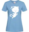 Женская футболка Stretching cat Голубой Женская футболка Stretching cat Голубой фото