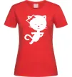 Женская футболка Stretching cat Красный Женская футболка Stretching cat Красный фото