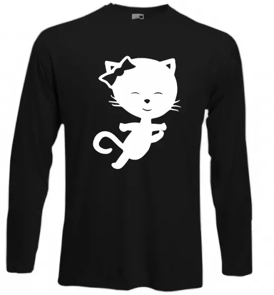 Лонгслив Stretching cat Черный фото