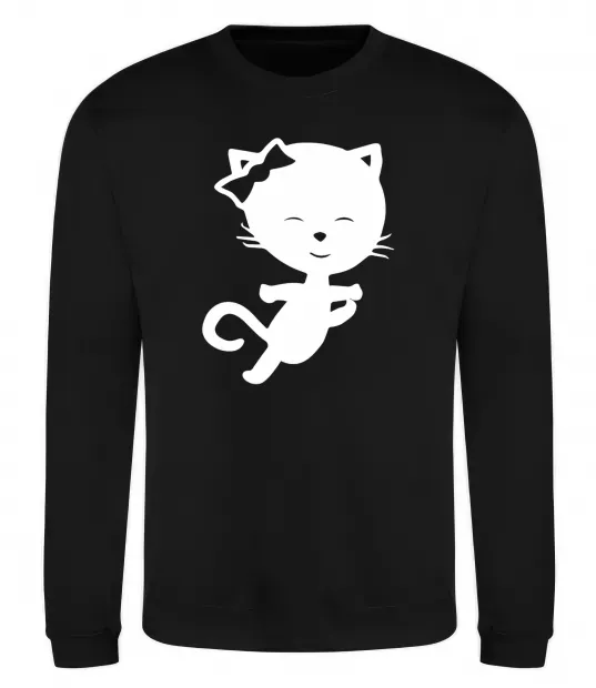 Свитшот Stretching cat Черный фото