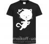 Детская футболка Stretching cat Черный фото