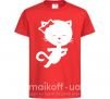 Детская футболка Stretching cat Красный фото