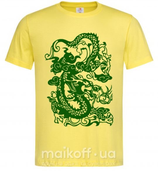 Мужская футболка Дракон зеленый Лимонный фото