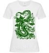 Женская футболка Дракон зеленый Белый фото