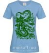 Женская футболка Дракон зеленый Голубой фото
