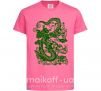 Детская футболка Дракон зеленый Ярко-розовый фото