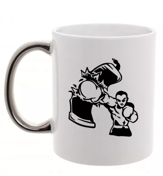 Чашка с цветной ручкой Розрив груші Серебро фото