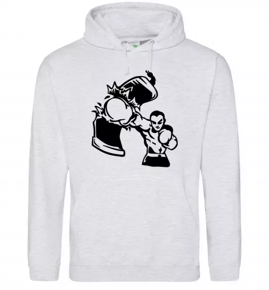 Мужская толстовка (худи) Розрив груші Серый меланж фото