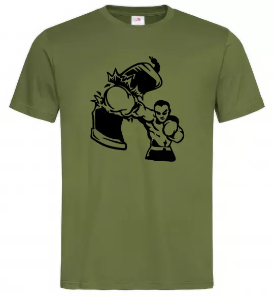 Мужская футболка Розрив груші Оливковый фото