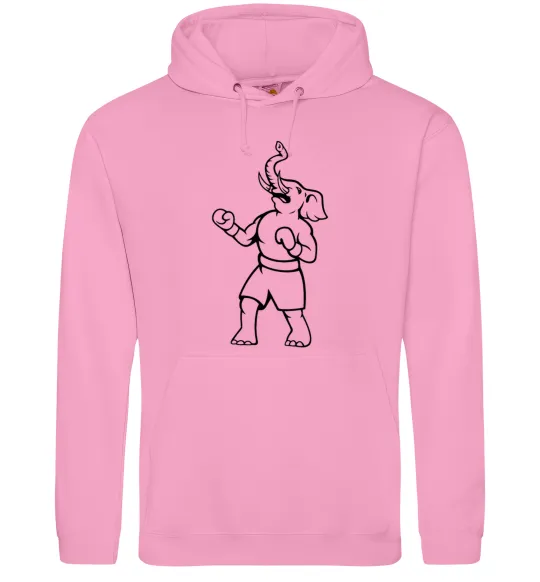 Мужская толстовка (худи) Слон боксер Розовый фото