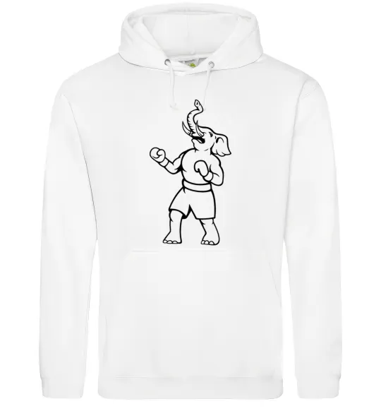 Жіноча толстовка (худі) Слон боксер Білий фото