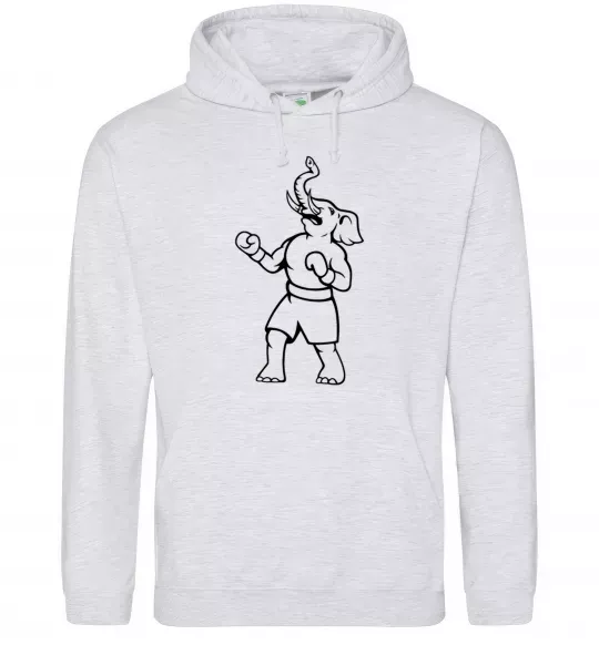 Жіноча толстовка (худі) Слон боксер Сірий меланж фото