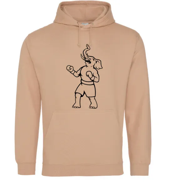 Жіноча толстовка (худі) Слон боксер Пісочний фото