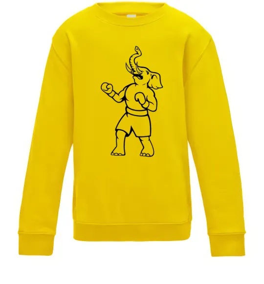Детский Свитшот Слон боксер Солнечно желтый фото