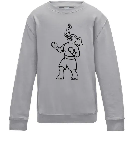 Детский Свитшот Слон боксер Серый меланж фото