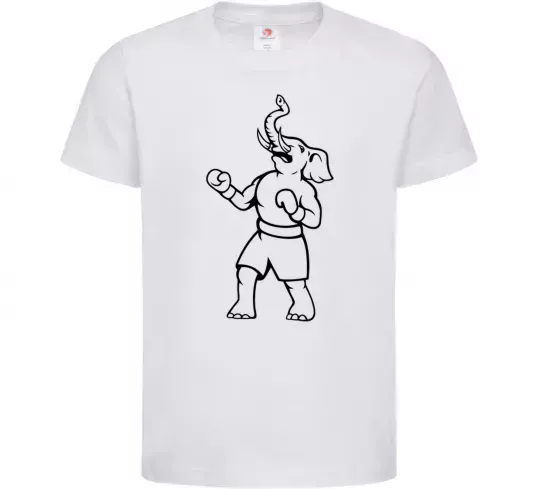 Детская футболка Слон боксер Белый фото