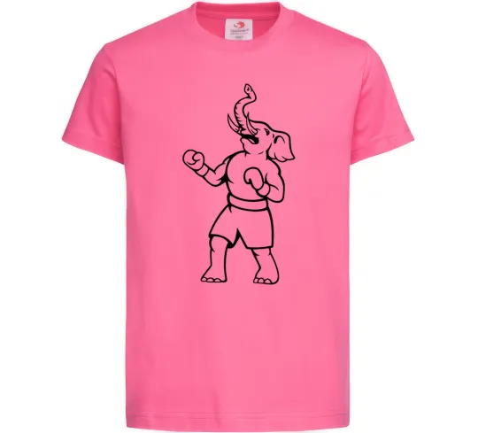 Детская футболка Слон боксер Ярко-розовый фото