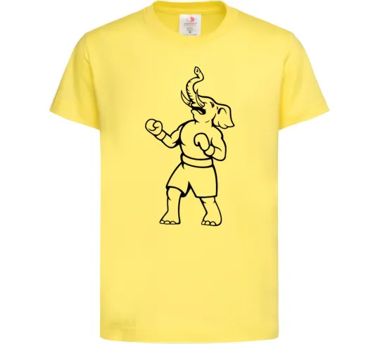 Детская футболка Слон боксер Лимонный фото
