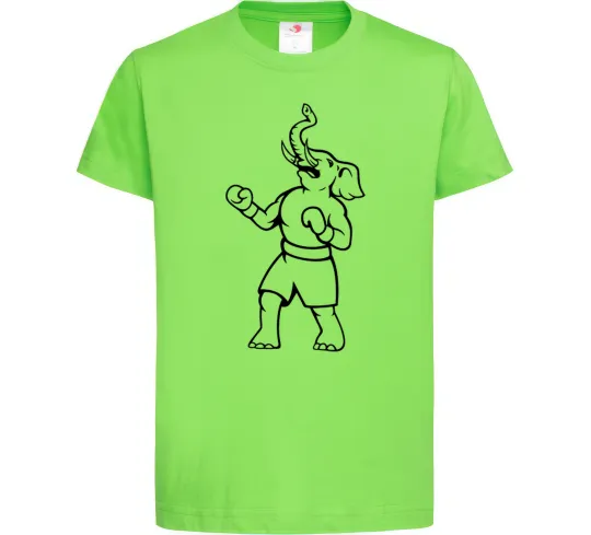 Детская футболка Слон боксер Лаймовый фото