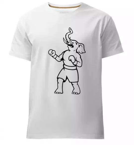 Чоловіча преміум футболка Слон боксер Білий фото