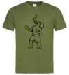 Чоловіча футболка Слон боксер Оливковий фото