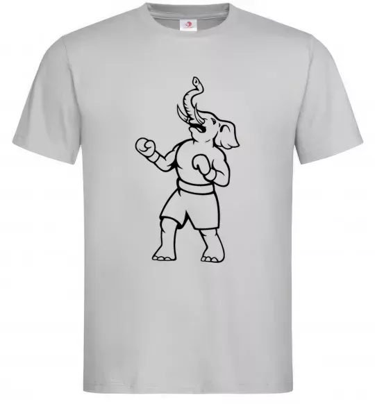 Чоловіча футболка Слон боксер Сірий фото