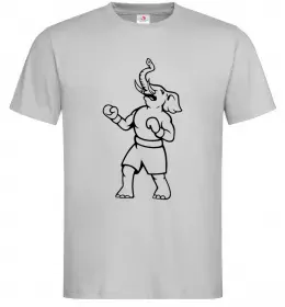 Мужская футболка Слон боксер Серый фото